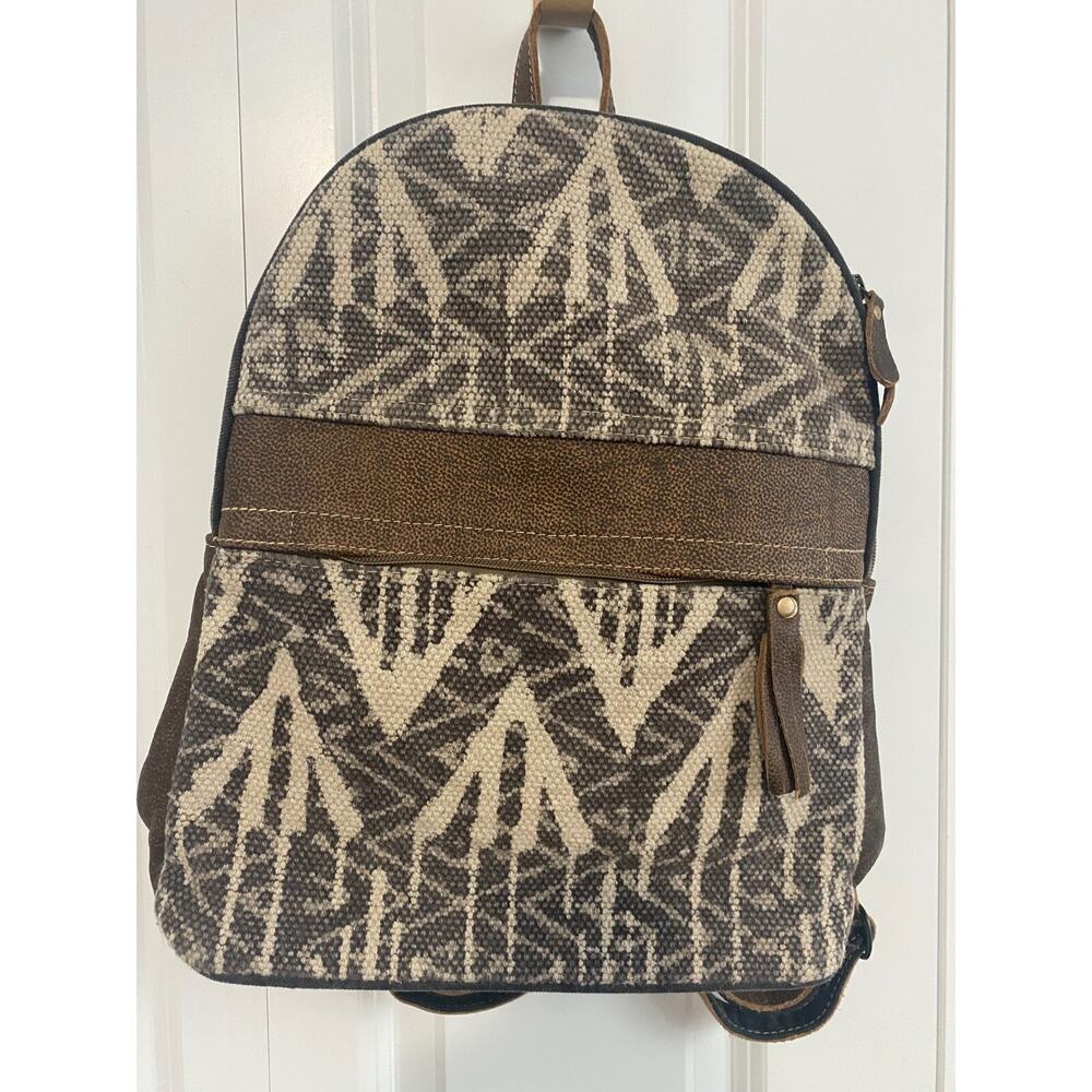 MYRA LEATHER BACKPACK AZTEC TRIBAL DESIGN- BRAND NEW!
